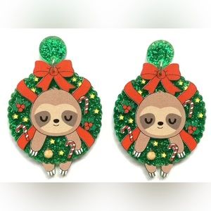 Sloth Christmas Earrings 🦥🎄